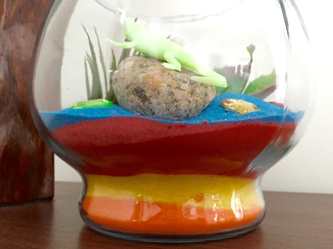 colored decorative sand terrarium project